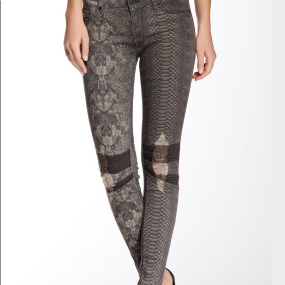 Hudson Krista Super Skinny Snakeskin Jeans NWT